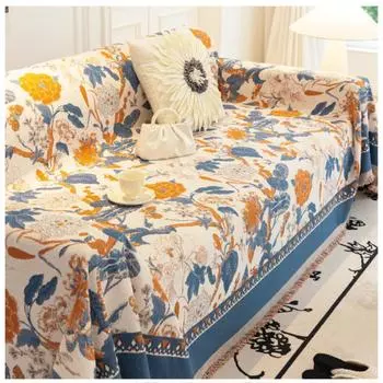 Американское ретро полотенце для дивана, все включено, пыленепроницаемый чехол для дивана, чехол, ткань, одеяло, подушка для сиденья, устойчивая к царапинам от кошек, универсальная, на все четыре сезона 180*130cm