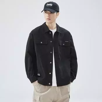 Американская Ретро Куртка Инструментальная Мужская Сезон Свободная Трендовая Брендовая Хулиганская Красивая Повседневная Куртка из Чистого Хлопка Прилив M