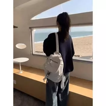 American Spice Girl Soft Leather Backpack Women s New Large Capacity Student Commuter School Bag Niche Shoulder Travel Bag