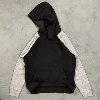 American Street Ins Персонализированная свободная бархатная утолщенная толстовка с капюшоном для молодых мужчин на осень и зиму Простая модная повседневная куртка с плетением S чёрный