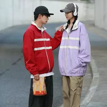 American Street Two-sided Coat Men s Spring and Autumn Design Sense Loose Versatile Retro Tooling Jacket S чёрный