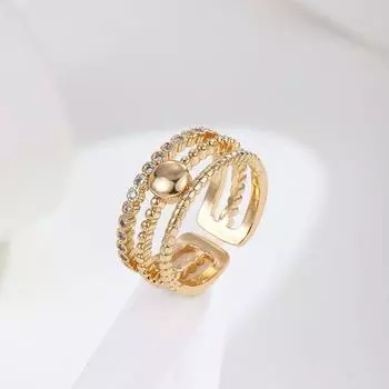 American style full diamond multi-layer ring versatile opening adjustment women s ring inlaid zircon niche design couple ring