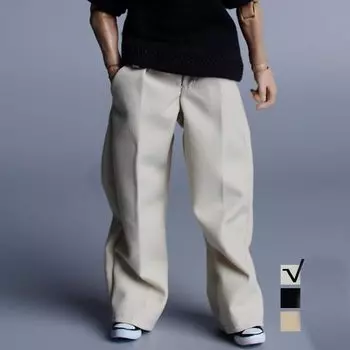 American style loose doll wear figure casual pants not Apricot White 1/12 pants, (body, head, shoes, etc. included)