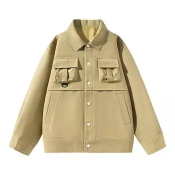 American Tooling весна и осень лацкан однобортный мужской и женский однотонный модный пиджак куртка повседневный спортивный топ XL коричневый