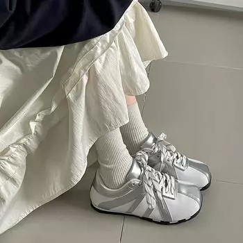 American trend popular red retro flat-bottomed German training shoes women s 2025 new spring versatile Forrest Gump sports shoes 35 красный