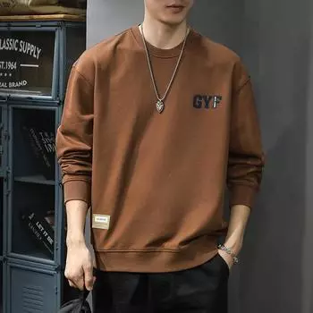 American Trendy Brand Heavy Retro Round Neck Pullover Sweater Men S Loose Large Size Autumn And Winter Casual Top Jacket Tide M