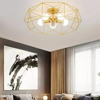 Американская винтажная светодиодная потолочная лампа для кухни, гостиной, спальни, балкона, декоративная металлическая люстра, потолочное освещение, мебель Without Bulbs