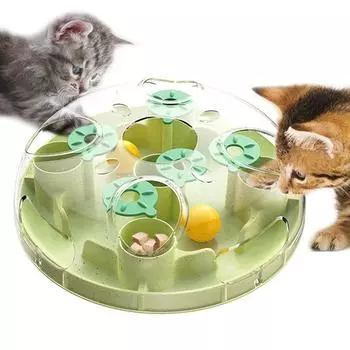 American Wisdom Hound Pet Supplies Cat Toy Food Leakage Device Gift Treasure Exploration Puzzle Self-Hi Relieving Stuffy Slow Food Ball Cat treasure puzzle toys [picture color]]