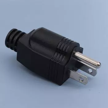 Американская 3-контактная 5-15P вилка переменного тока, электрическая, шнур-адаптер, перепаиваемый, удлинитель, разъем чёрный