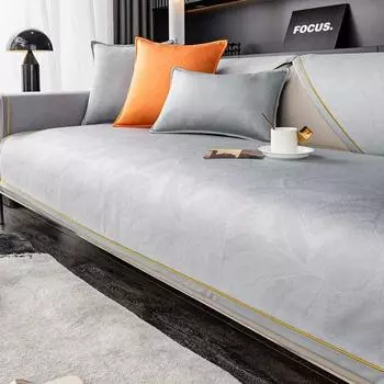 Американская элитная люксовая серая диванная подушка, современная универсальная нескользящая кожаная подушка для сиденья Four Seasons, чехол из синели, ткань 70*70cm