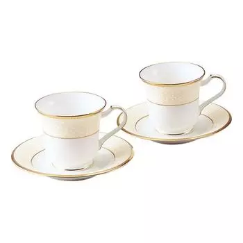 Американская чашка-блюдце Noritake 220 куб. см. Белый дворец 2 костяного фарфора и (Парный набор) Р59589/4753
