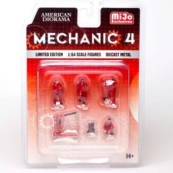 Американская диорама Фигурка Механик 4 Набор Американская диорама Фигурка Механик 4 Набор Mijo Limited 1/64 [Предмет]