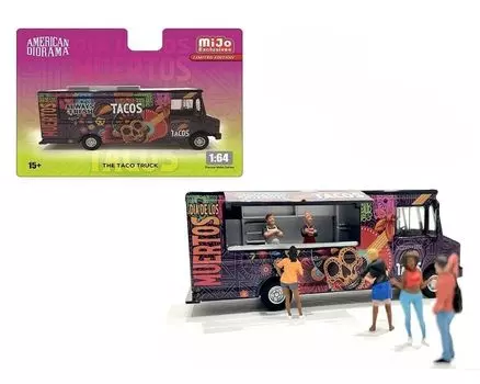 Американская диорама Food Truck Taco Shop Американская диорама Food Truck Taco Truck DOTD 1/64 [Предмет]
