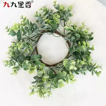 Американская имитация венка свеча кольцо эвкалиптовый лист эвкалиптовый венок свадебный стол украшение для вечеринки венок