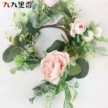 Американская имитация венка свеча кольцо макароны роза венок стол свадебное украшение для вечеринки венок
