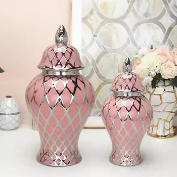 Американская креативная керамическая банка для входа, веранда, столик, банка для имбиря с крышкой, украшения для дома, поделки, декоративная банка, ваза