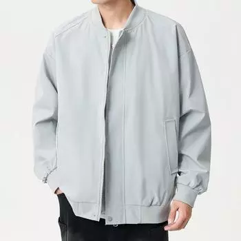 Американская куртка-бомбер, мужская, весенне-осенняя, высококачественная куртка, бейсбольная майка для хай-стрит M серый