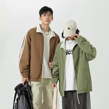Американская куртка куртка мужская весна и осень подростковая мода ретро тренд пара стойка куртка M
