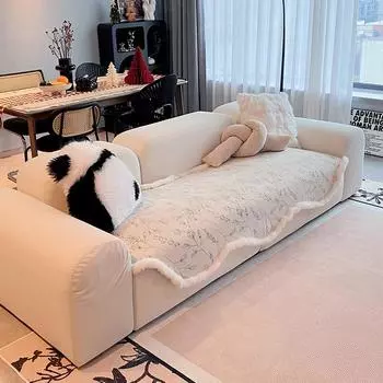 Американская легкая роскошная диванная подушка неправильной формы с цветочным принтом, синельная зимняя противоскользящая диванная подушка, чехол для дивана 90*90cm