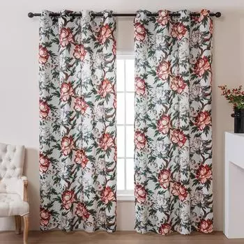 Американская легкая роскошная картина маслом белые процветающие пионы шторы для дома гостиная утолщенные затемняющие перегородки готовые тканевые шторы 130*160 белый