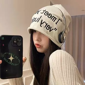 Американская милая и крутая большая версия мешковатой шляпы женская летняя новая штабелируемая шляпа тонкая хипстерская хип-хоп крышка головы холодная шляпа показывает маленькое лицо M56-58cm