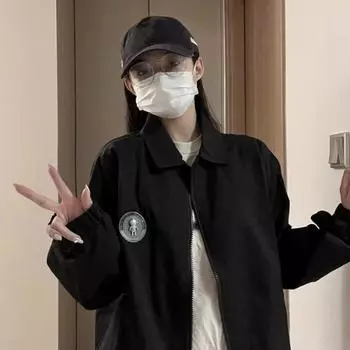 Американская модная классная женская куртка простого дизайна в стиле Харадзюку, универсальные куртки для пар, женские новинки в верхней одежде, осенние топы S