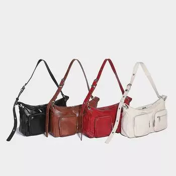 Американская непромокаемая именная сумка с двумя карманами на одно плечо подмышкой 2024 года осень-зима новая мода универсальная сумка-локомотив коричневый