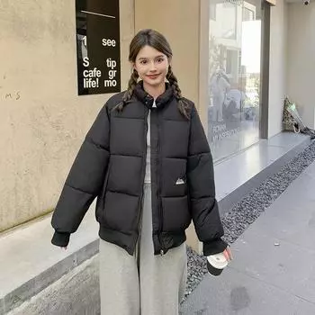 Американская ниша воротник-стойка хлопковая одежда для мужчин и женщин, зимняя новая парная теплая универсальная хлопковая одежда теплая модная куртка M чёрный