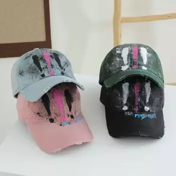 Американская простая личность отверстие световая доска универсальная бейсболка цвет граффити дышащая мужская и женская повседневная кепка M56-58cm чёрный