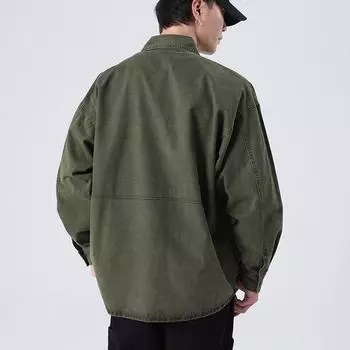 Американская ретро-армейская зеленая куртка Tooling мужская свободная большого размера верхняя мужская рубашка джинсовая куртка Tide M