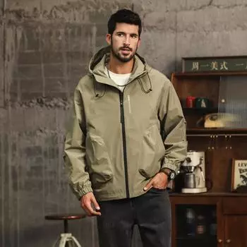 Американская ретро куртка три в одном для активного отдыха мужская с капюшоном модная свободная функциональная куртка для инструментов M бежевый