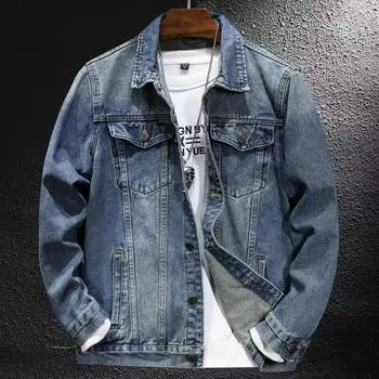 Американская ретро-ностальгическая джинсовая куртка высокого класса, мужская модная брендовая куртка с инструментами, простая и универсальная, синий хлопок M