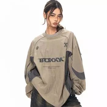 Американская ретро персонализированная функциональная куртка Y2K, пуловер, толстовка для мужчин и женщин, осенняя уличная одежда, свободная повседневная куртка с длинными рукавами для активного отдыха, новая куртка M серый