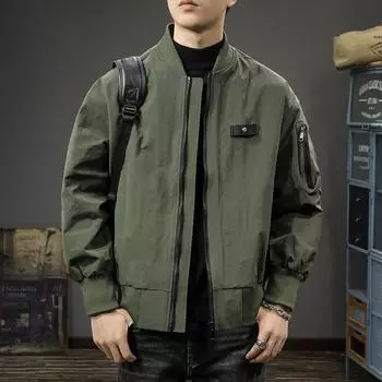 Американская ретро повседневная куртка-бомбер мужская модная брендовая свободная бейсбольная форма хулиганская красивая локомотивная инструментальная куртка Tide M чёрный