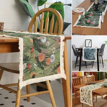 Американская Ретро скатерть из жаккардовой ткани, стильная кисточка, стол с флагом, журнальный столик, ТВ-шкаф, длинная скатерть 30x120cm