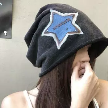 Американская ретро старая звезда укладка шляпа дети тонкая милая крутая шляпа головной убор y2k головной убор родильная шляпа M56-58cm черный серый