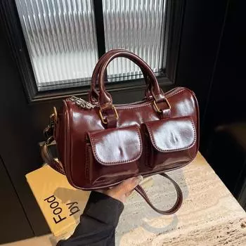 Американская ретро-сумка женская простая и универсальная сумка-бостонская модная сумка-мессенджер для поездок на работу 25*8*14