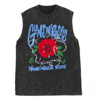 Американская рок-группа Guns N Roses Винтажная выстиранная старая майка без рукавов Мужская Женская футболка Майки Спортивная одежда S