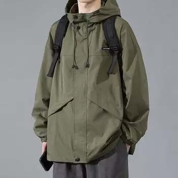 Американская свободная куртка с капюшоном, мужская весенне-осенняя трендовая куртка для активного отдыха, повседневная универсальная куртка с длинным рукавом M