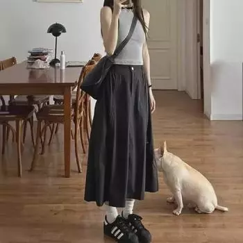 Американская темно-серая быстросохнущая юбка-трапеция для спецодежды, большой размер, со шнурком, прикрывающая бедра, утягивающая, осенняя M темно-серого