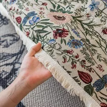 Американская универсальная утолщенная ткань с цветочным узором, полное покрытие, диванное полотенце, грязеотталкивающее универсальное кружевное растение, чехол для дивана 130x180cm георгин