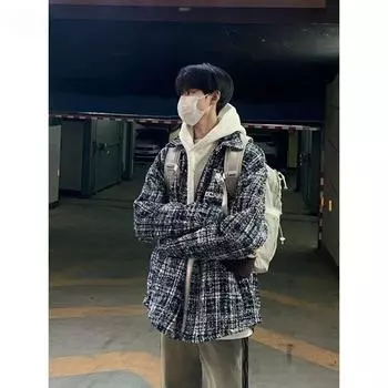 Американская винтажная куртка в стиле Xiaoxiang для мужчин и женщин, универсальная повседневная бейсбольная куртка для колледжа S синий