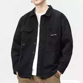 Американская винтажная рубашка Tooling, мужская рубашка с длинным рукавом, свободная, большого размера, повседневная куртка M