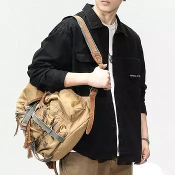 Американская винтажная рубашка Tooling, мужская рубашка с длинным рукавом, свободная, большого размера, повседневная куртка M чёрный