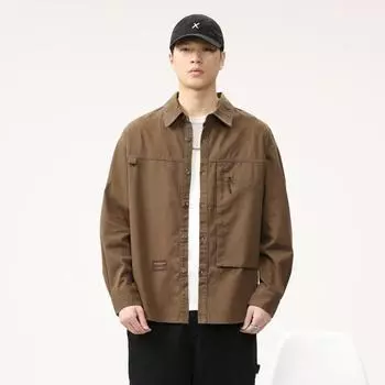 Американская высококачественная джинсовая рубашка Tooling, мужская свободная куртка большого размера, молодежная повседневная куртка, тренд M