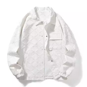 Американская жаккардовая куртка мужская осенне-зимняя новая модная брендовая свободная повседневная куртка с лацканами для пар мужская одежда M