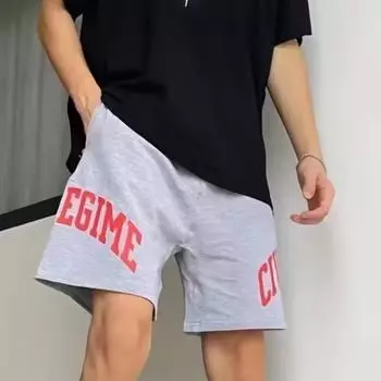 Американские модные брендовые шорты, мужские летние свободные повседневные брюки с пятью точками M чёрный