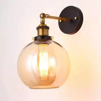 Американские настенные лампы в индустриальном винтажном стиле лофт настенные светильники для прикроватной тумбочки из стекла и железа, светильники для коридора, паба, ресторана No bulb