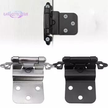 Американские петли, вставная пружина, 10 шт., матовые петли для шкафа, самозакрывающиеся, малошумные, высокопрочные, фурнитура для дверей кухни и ванной комнаты серебряный