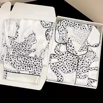 Американские пижамы с принтом молочной пантеры в стиле «Ins» для женщин, ретро-тренд, классные, красивые, для дома, новые летние пижамы с героями мультфильмов L белый